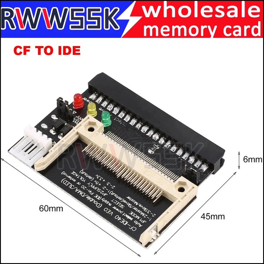 10 шт. 3LED карта памяти карты до 3,5 женский 40 Pin IDE загрузочный адаптер конвертер карты Стандартный IDE интерфейс True-IDE режим