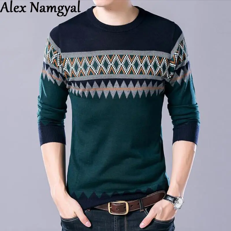 2018 New Winter Men'S Wool Sweater Mens O Neck Casual