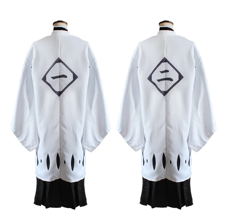 13 цифр BLEACH White Haori Косплей Костюм с 1-го по 13-й дивизии капитан длинный плащ халат короткий/длинный рукав плащ