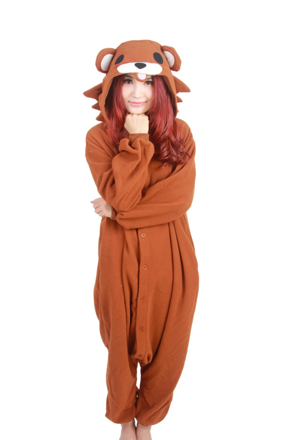 Kigurumi пижамы для взрослых животных Пижама Костюм для косплея «Пижама» Pedo медведь Onesie коричневый пижамы Комбинезоны Rompers