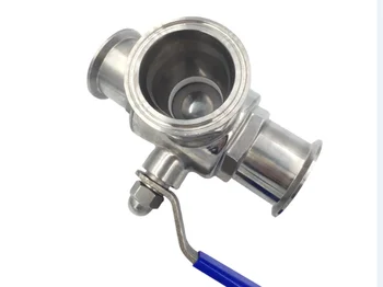 

2" 51mm 304 Stainless Steel Sanitary 3 Way T port Ball Valve Tri Clamp Ferrule T-ype For Homebrew Diary Product