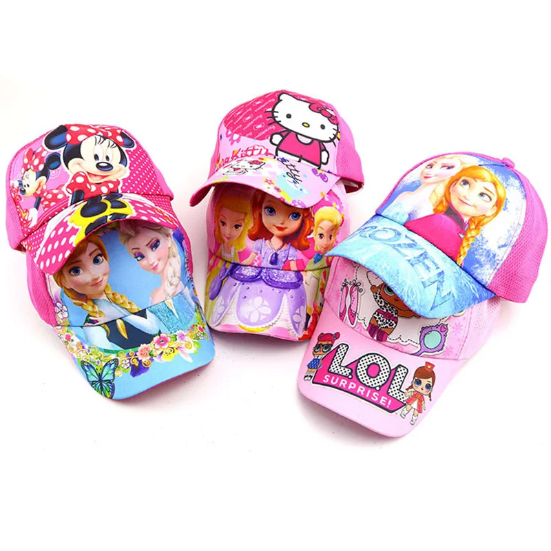 

Children Cartoon Boys Girls Baseball Cap Mouse Minnie Mouse Mickey Princess Toy Car Hat Summer Sunscreen Cute Child Hat