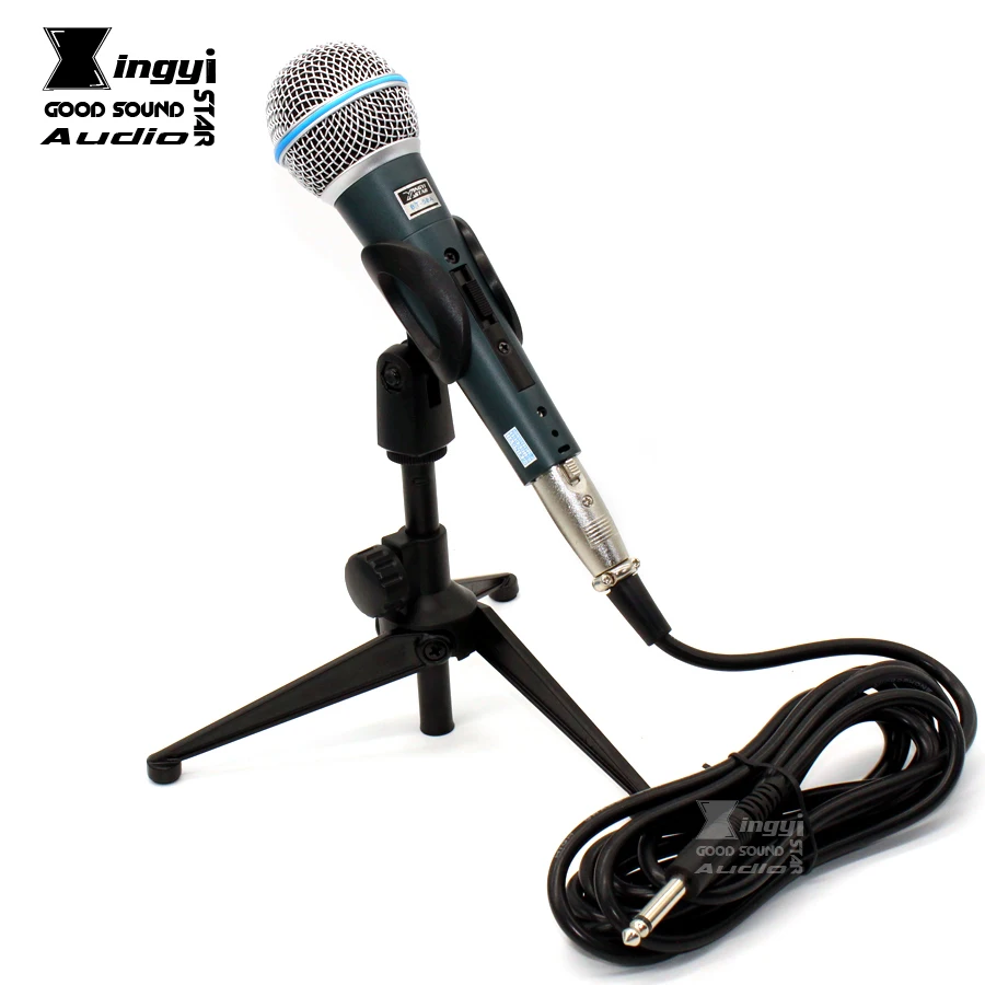 Bt58a Switch Dynamic Wired Microphone Holder Handheld Mic Desktop Stand