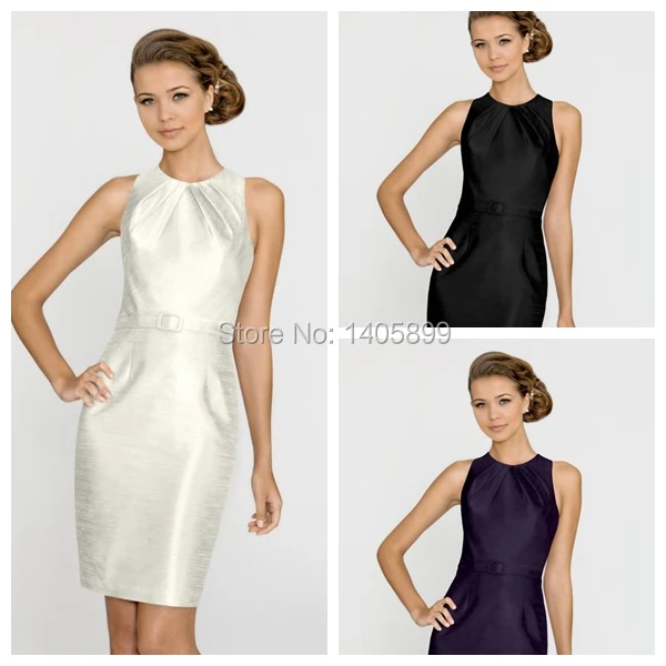 O Neck Off The Shoulder With Sashes Natural Above Knee Mini Sheath Bridesmaid Dresses 2014 Vestido De Madrinha | Свадьбы и торжества