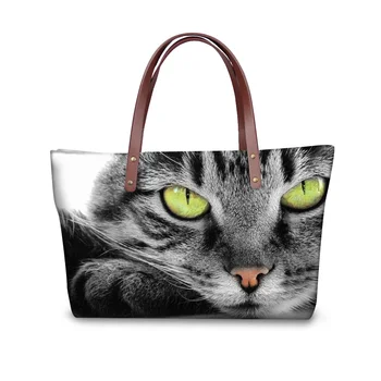 

FORUDESGISNS Gray 3D Cat Handbag Women Casual Cross-body Bags Animal Pattern Woman Messenger Bag Bolsa Feminine Ladies Tote 2017