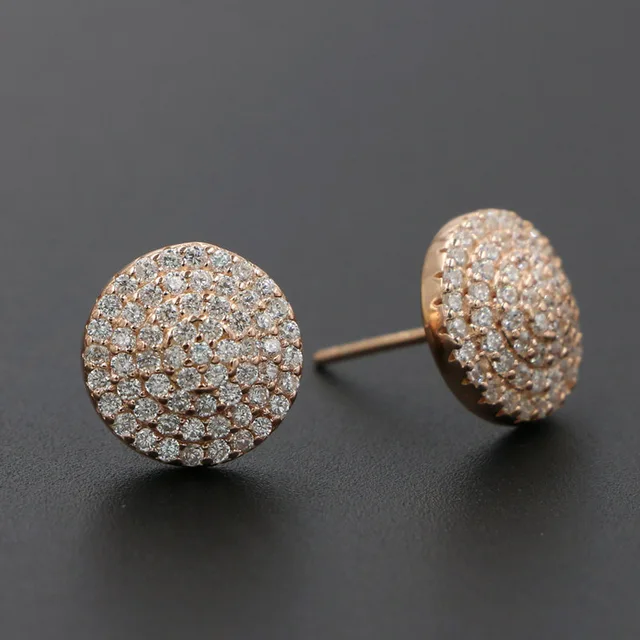 Pure 925 Sterling Silver Small Round Cubic Zirconia Stud Earrings Pure 925 Sterling Silver Small Round Cubic Zirconia Stud Earrings Rose Gold Rhodium Plated Women Ear