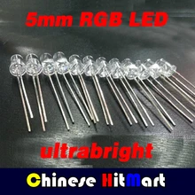 100 шт./лот Быстрая зарядка 5 мм RGB светодиодный 2-контактный ультра яркие красные/зеленые/чистый светодиод с круглым мысом,# J286