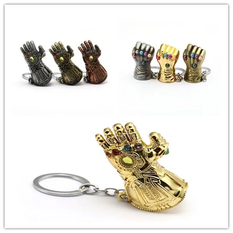 

Mixed Styles Avengers 3 Thanos Infinity Glove Gauntlet Keychain Metal Alloy Key Chain 3D Fist Keyring Holder Chaveiro Wholesale