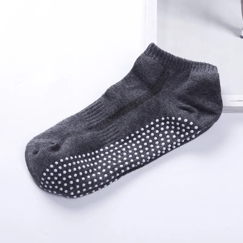 1 пара/лот эластичные мягкие короткие лодыжки высококачественные носки хлопок нескользящие мужские носки тапочки носки для пилатеса Нескользящие Дышащие носки - Цвет: dark gray
