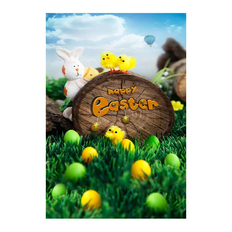 

Thin fabric computer Printed photography background Easter colorful eggs photo backdrop for Studio 5X7ft GE-071