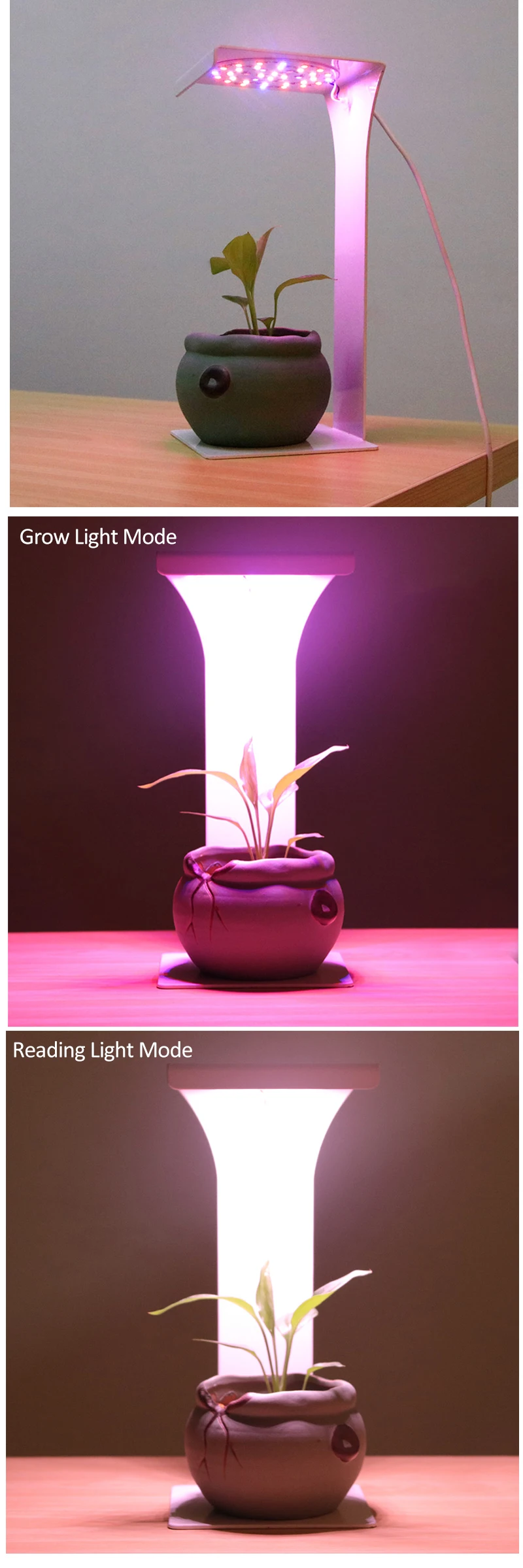Таймер USB полный спектр светодиодный свет для выращивания растений лампа для чтения в помещении ИК VU Фито Авто Вкл/Выкл настольные лампы
