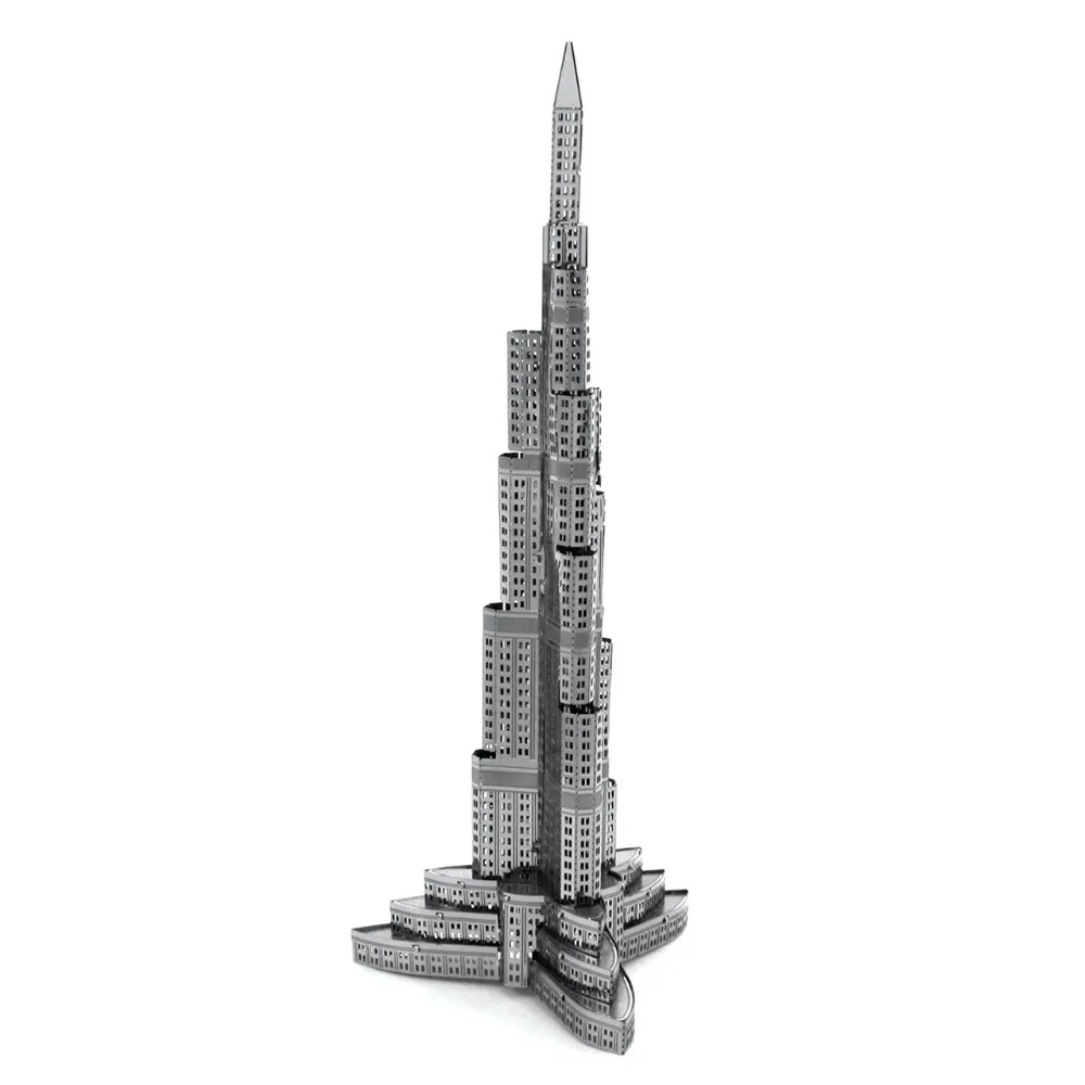 font b Burj b font font b Khalifa b font 3D Metal Puzzle DIY Assembly
