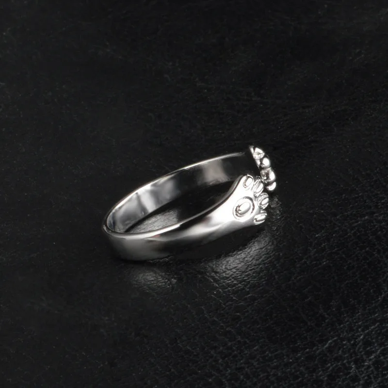 Новинка, модное милое детское серебряное Золотое кольцо с кошачьими когтями для девочек, свадебное Открытое кольцо для женщин