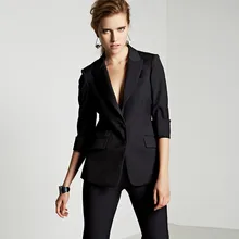 На заказ осенний черный облегающий деловой костюм офисный женский дизайн повседневные женские костюмы