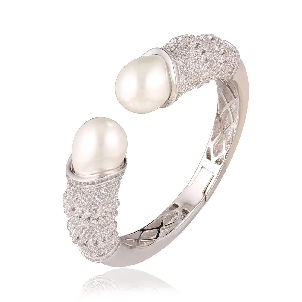 

GrayBirds Exquisite And Gorgeous Cuff Bangles Bracelets Shell Pearl Jewelry High Quality AAA CZ For Women MLB044