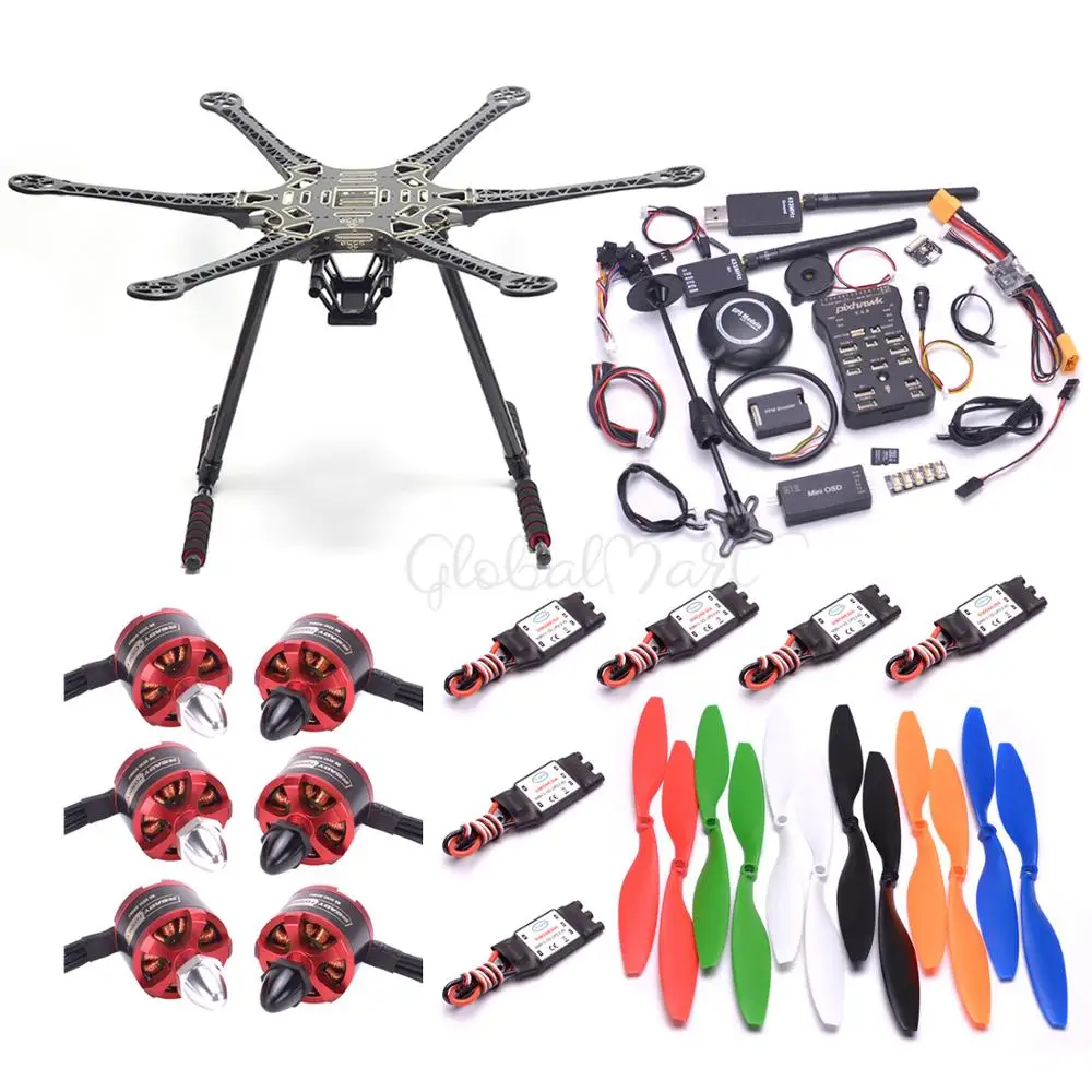 

S550 500 550mm Hexacopter Frame Kit 2212 920kv 30A Simonk ESC 1045 Propeller / Pixhawk 2.4.8 32 Bit Flight Controller M8N GPS