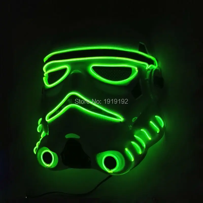

New 2019 EL Flashing fashion masks with EL wire Rope tubeparty EL masks Halloween mask for costume with DC-3V steady on Drvier
