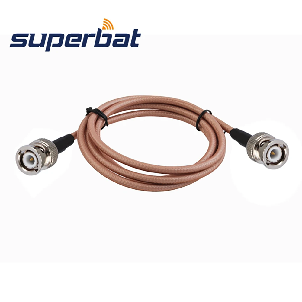 Superbat BNC Male to Plug 스트레이트 RF 동축 피그 테일 점퍼 케이블, RG142 3ft 1M 길이