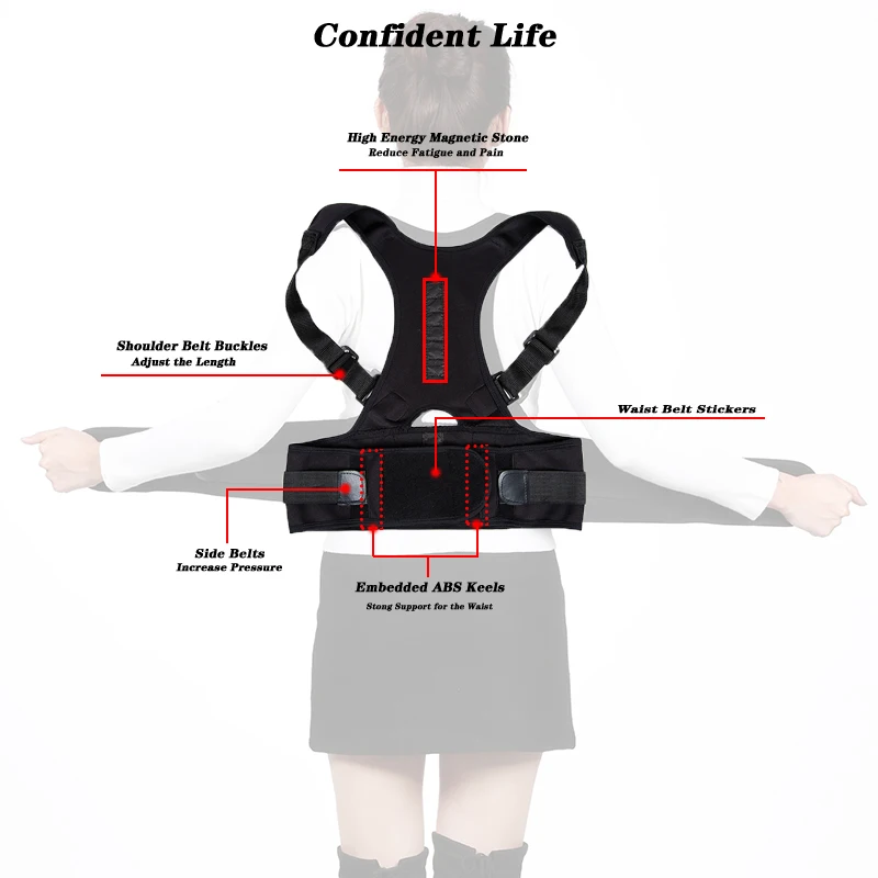 ABAY регулируемые магниты для поддержки спины Корректор осанки Женский Мужской медицинский корсет для терапии спины Пояс Поддержки Спины 9