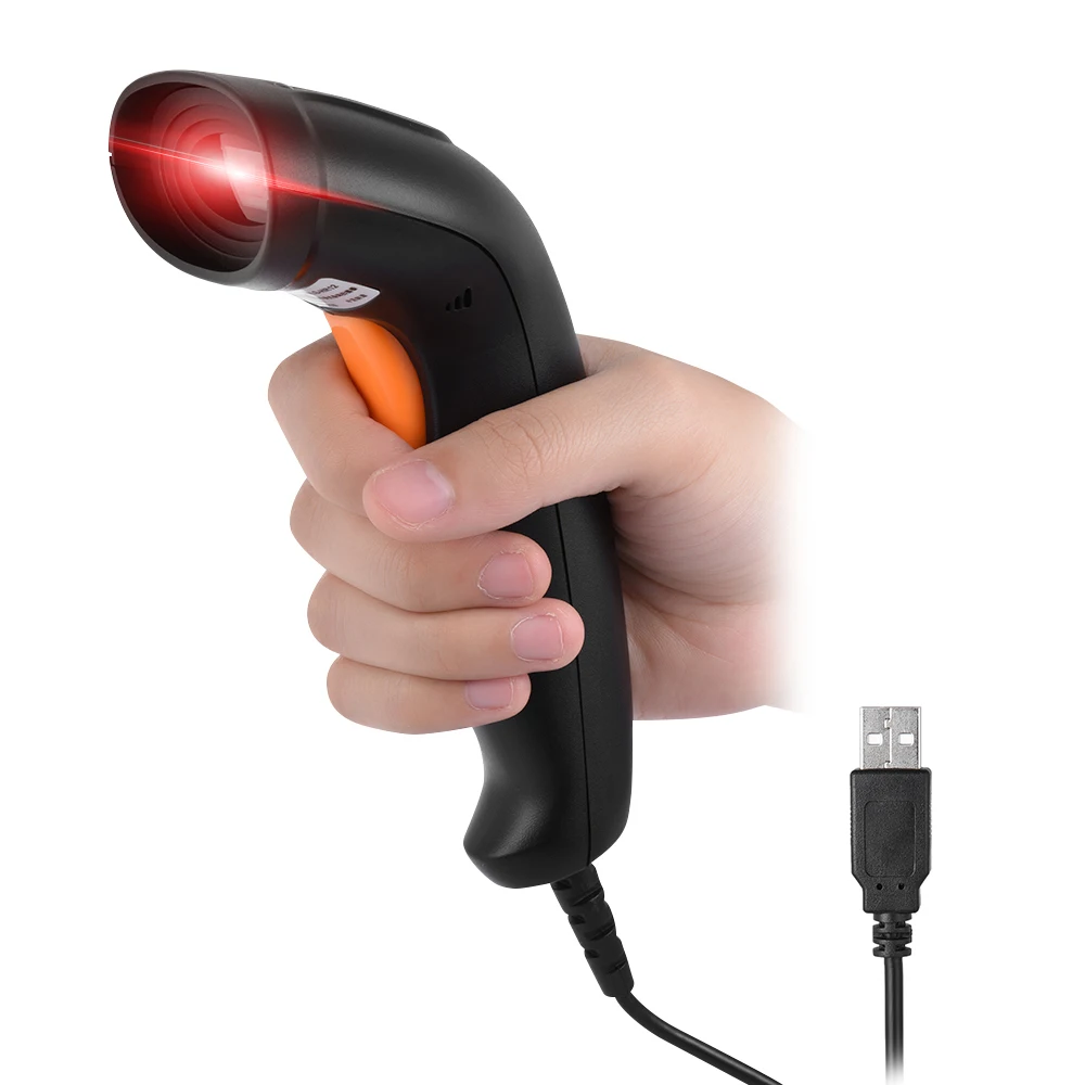 Scanner De Code à Barres Câblé Par Usb 1d Scanner Tenu Dans