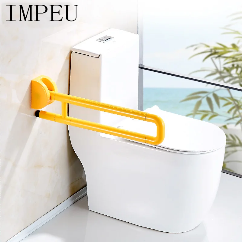 

IMPEU Flip Up Toilet Grab Bar, Folding Handicap Grab Bars, Bathroom Support Safety Rail For Elderly Disabled