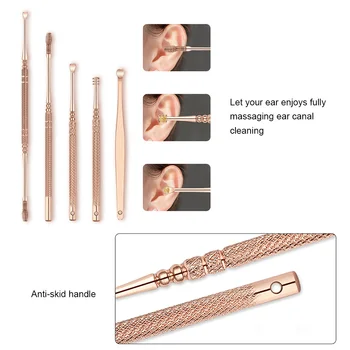 

Stainless Steel Ear Cleaner Ear Wax Removal Earpicks 7Pcs Ear Cleaning Tools For Baby/Adults LED Flashlight Health Care Tools