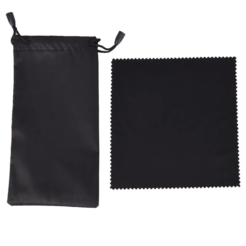 

1Pcs Black Eyeglasses Pouch Sunglasses Glasses Protection Unisex Soft Microfiber Optical Lanyard Cloth Carry Bag