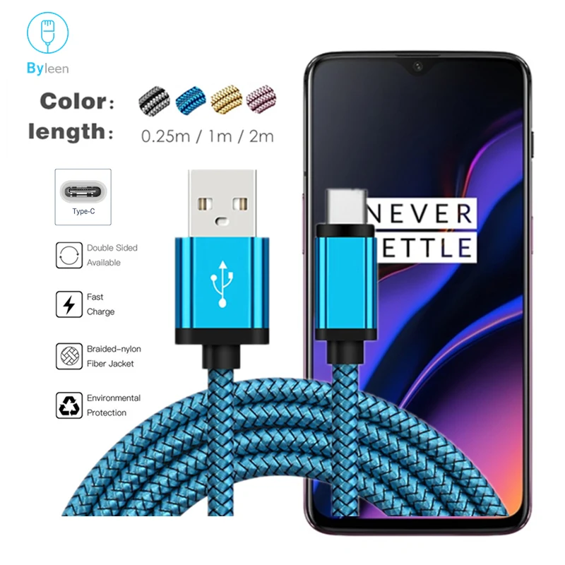 

QC 3.0 Fast USB Type C Charger Data Sync Cable for Samsung GALAXY S10 S9 S8 Note 9 8 Xiaomi Mi 9 8 6X A2 Mix 3 2S OnePlus 7 6T