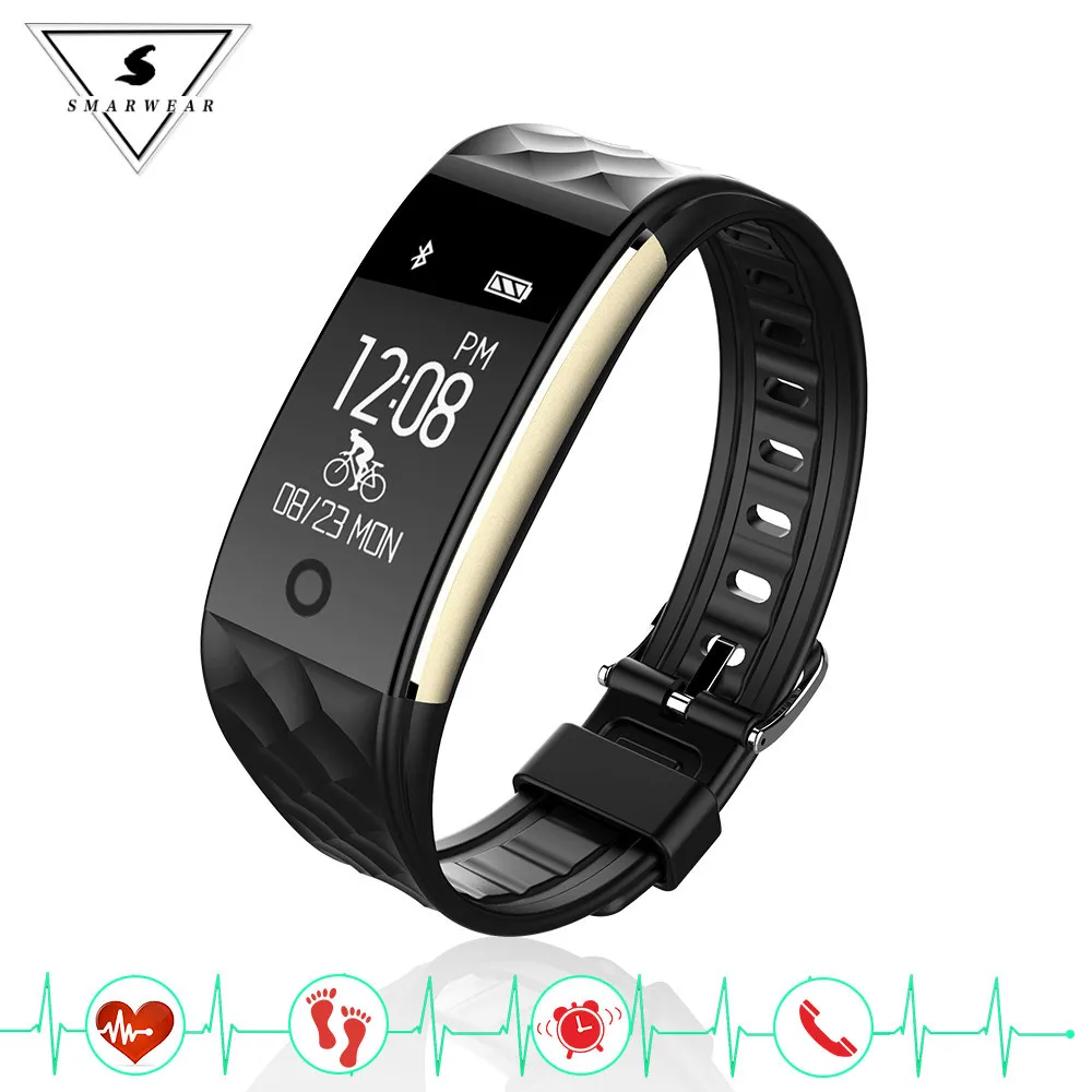 

Ssmarwear S2 Smart Wristband Heart Rate Monitor band IP67 Sport Fitness Bracelet Tracker Bluetooth For IOS Android PK miband 2