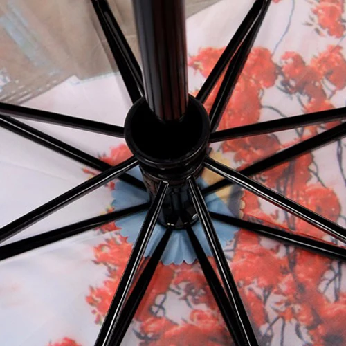 Париж башня/Виктория станция картина маслом зонты для женщин 3 складной модный автоматический зонт Анти-УФ солнце/дождь зонтик