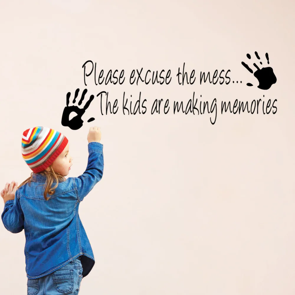 

Please excuse the Mess Kids Decor vinyl wall decal quote sticker Inspiration living room decoration