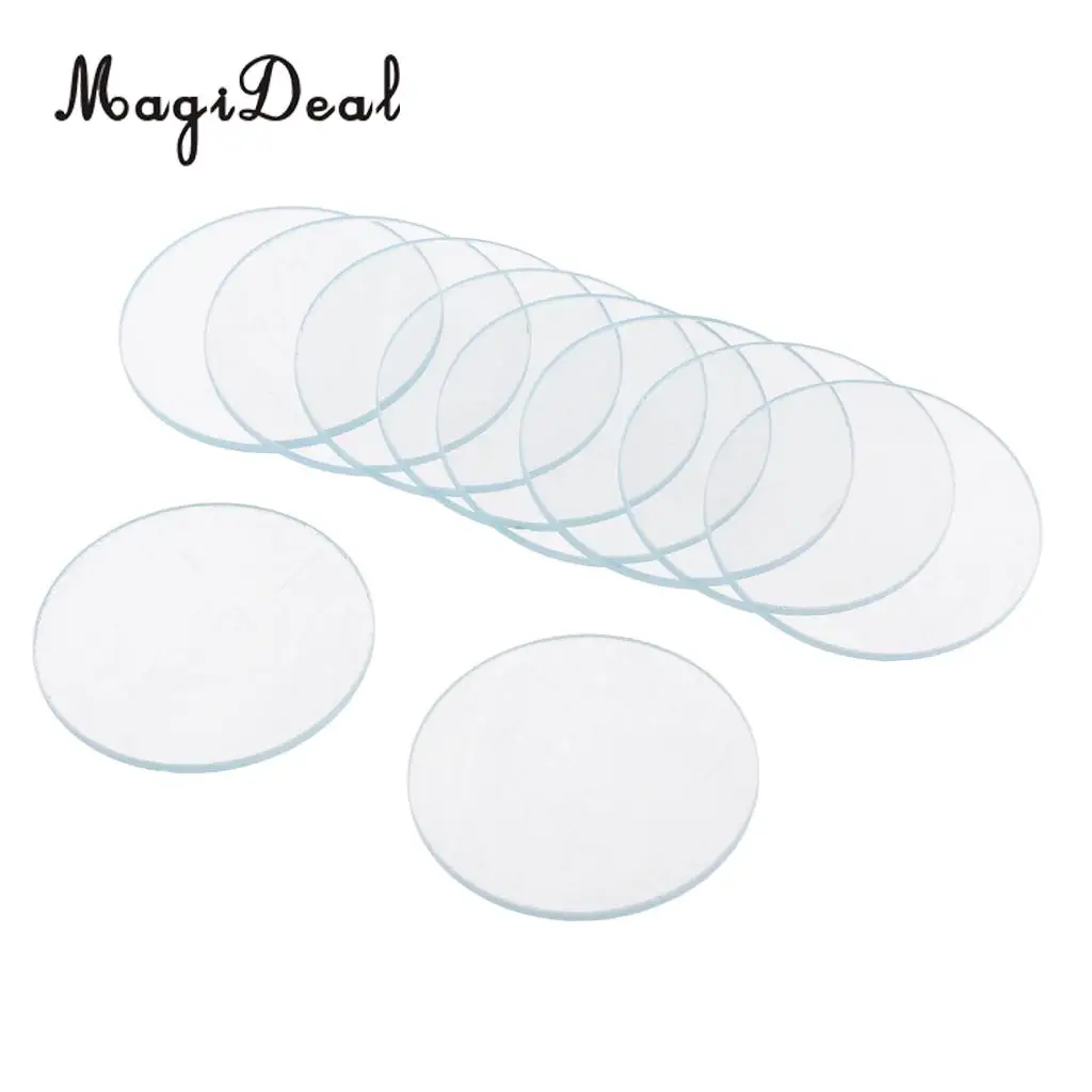 MagiDeal 10pcs 4cm LED Flashlights Crystal Lens C8 Torch Lamp Light Glass Clear Lens