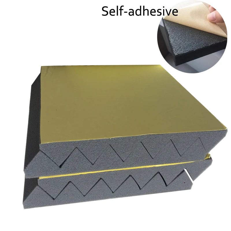 Goedkoop 2017 Akoestische Foam Geluid Behandeling Absorptie Wedge Tegels Zelfklevende Goede Prijs Hoge Niveau Schuim 8 STKS