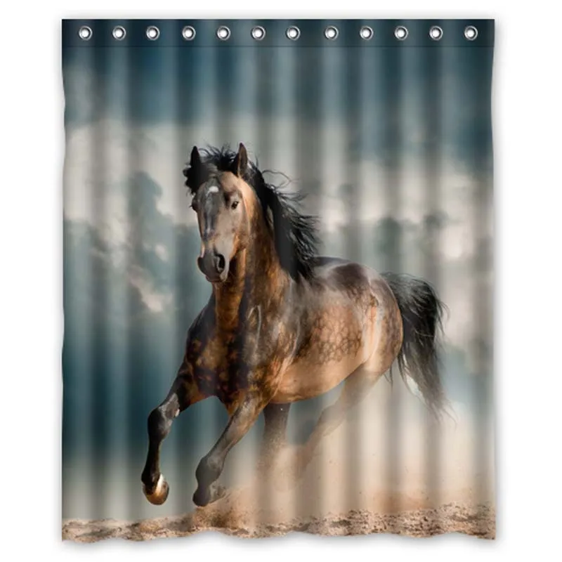 

Horse Run Art Shower Curtains Custom Design Creative Shower Curtain Bathroom Waterproof Polyester Fabric