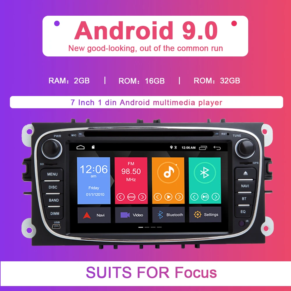 Ips Автомобильный мультимедийный 2Din Android 9 gps dvd-плеер для FORD/Focus 2 3 S-MAX/Mondeo 4 C-MAX/Galaxy KugaCar радио навигация DVR