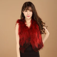 Новое поступление жилет из натурального меха енота весенний жилет из натурального меха енота верхняя одежда SU-16002