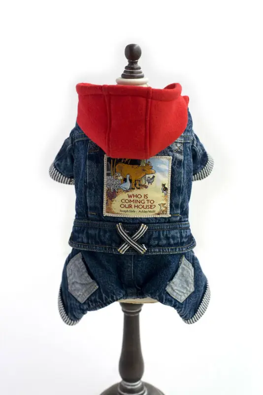

Fashion Pets Hoodie Jean Jumpsuit Denim Jacket Coats Short Romper Costume For Pet Dog Puppy