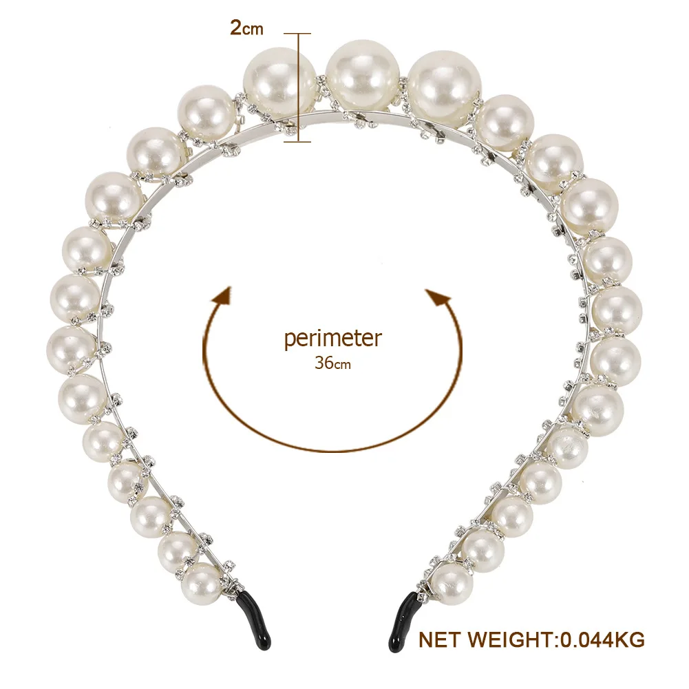 Новое поступление модные роскошные большие обруч жемчужный для женщин повязка на волосы для девушек повязки для волос вечерние жемчужные аксессуары для волос для девочек