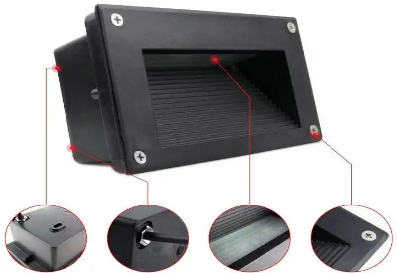 Direto da Fábrica de Led Lâmpada de Canto Luzes ao ar Frete Grátis Vendas Ribalta Incorporado 6 3x2w Led Livre w Luz Passo Passos Ip67 3 Frete grátis IP67 vendas direto da Fábrica