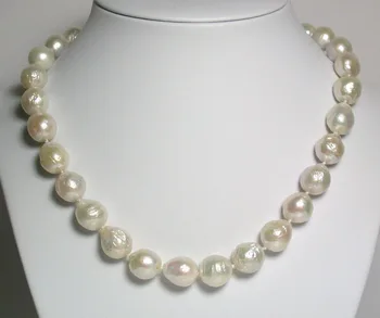 

18 HUGE NATURAL AAA 11-13MM south seas kasumi white pearl necklace