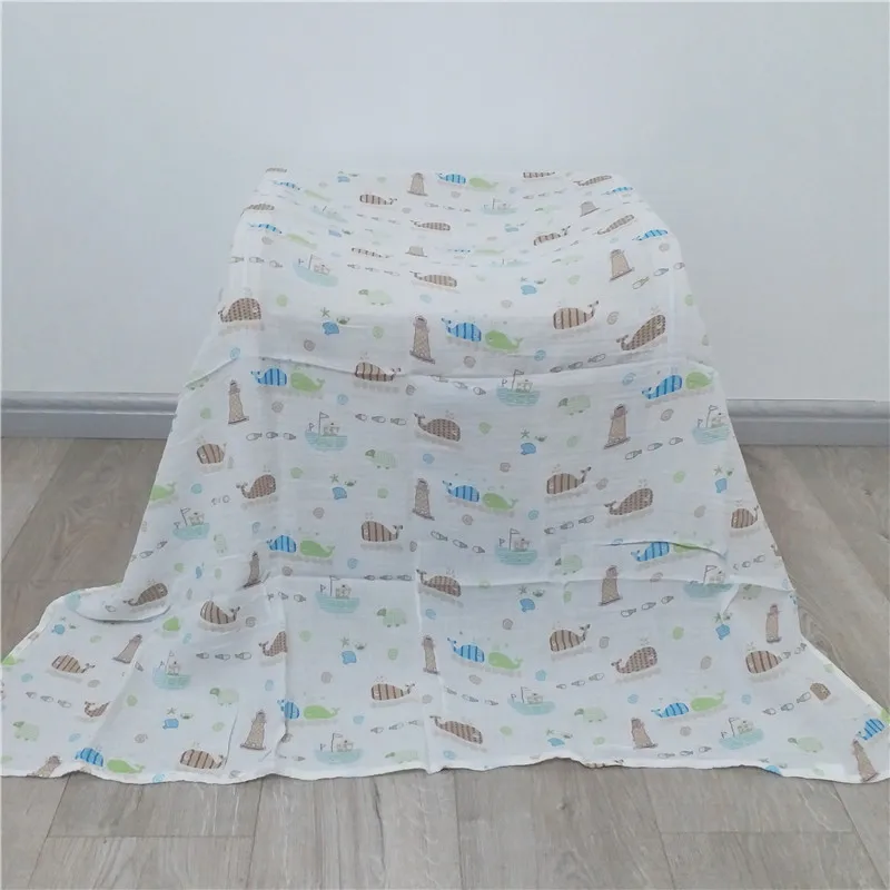 Серия животных, одеяло из муслина для новорожденных, мягкое дышащее детское одеяло с мультяшным дизайном, накидка для коляски, муслиновое одеяло для пеленания