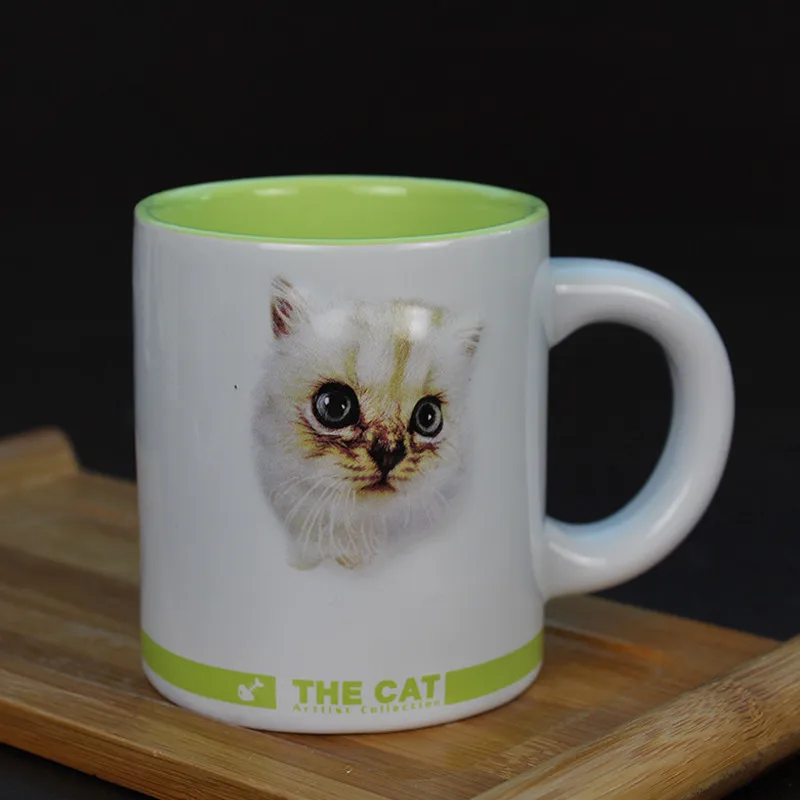 Индивидуальная керамическая 3D животная собака чашка с крышкой Ложка мультфильм персидский кот такса кружка собака Подарочная коробка Упаковка