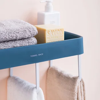 

Useful Wall Hanging Bathroom Gadgets Towels Free-punch Hanger Rack Single Rod Towel Holder Rack Shelves Bar Bath Storage Shelf