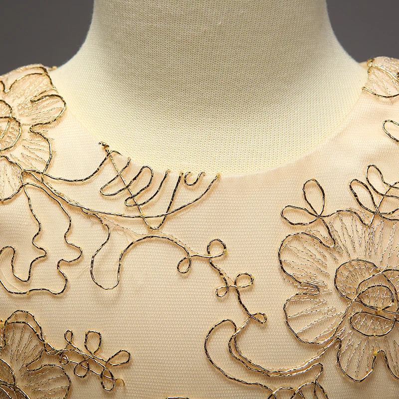 Retail 2017 New Arrival Summer Girl Dress Recommended High-End Exquisite Embroidery Champagne Dress For Flower Girl Dress L9027 HTB15leMQXXXXXbyaXXXq6xXFXXX2 - Retail 2017 New Arrival Summer Girl Dress Recommended High-End Exquisite Embroidery Champagne Dress For Flower Girl Dress L9027