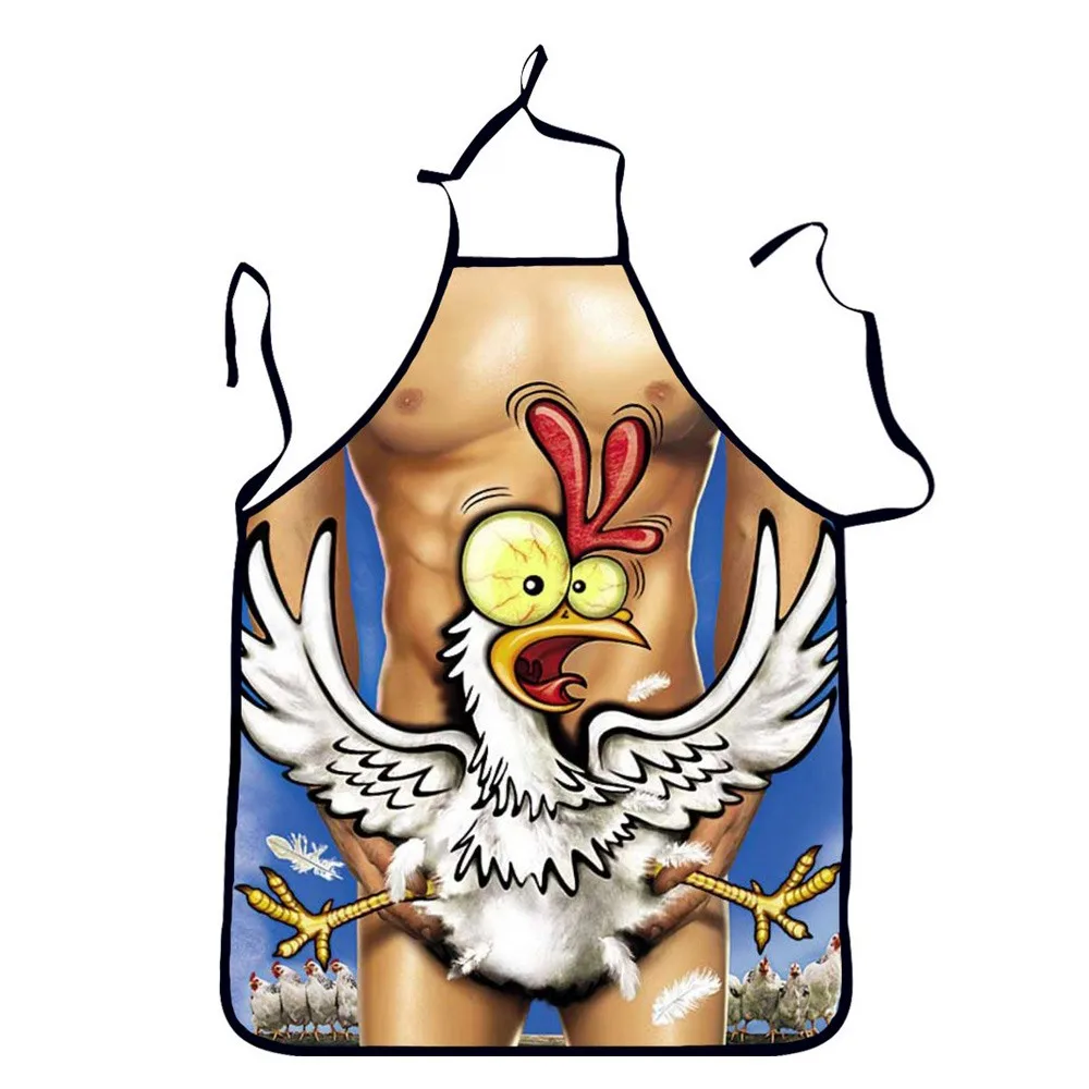 

Kitchen Apron Tablier 3D Printed Bibs Sexy Men Funny Pinafore Cooking Baking Party Cleaning Cute Aprons For Men Avental