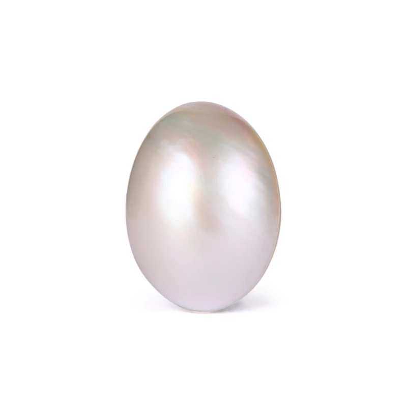 

AAA Natural Seawater Pearl Ring Cabochon Beads For Jewelry Making Pink/Blue/White Smooth Oval Half Round Pearl Jewelry Bead 1pcs