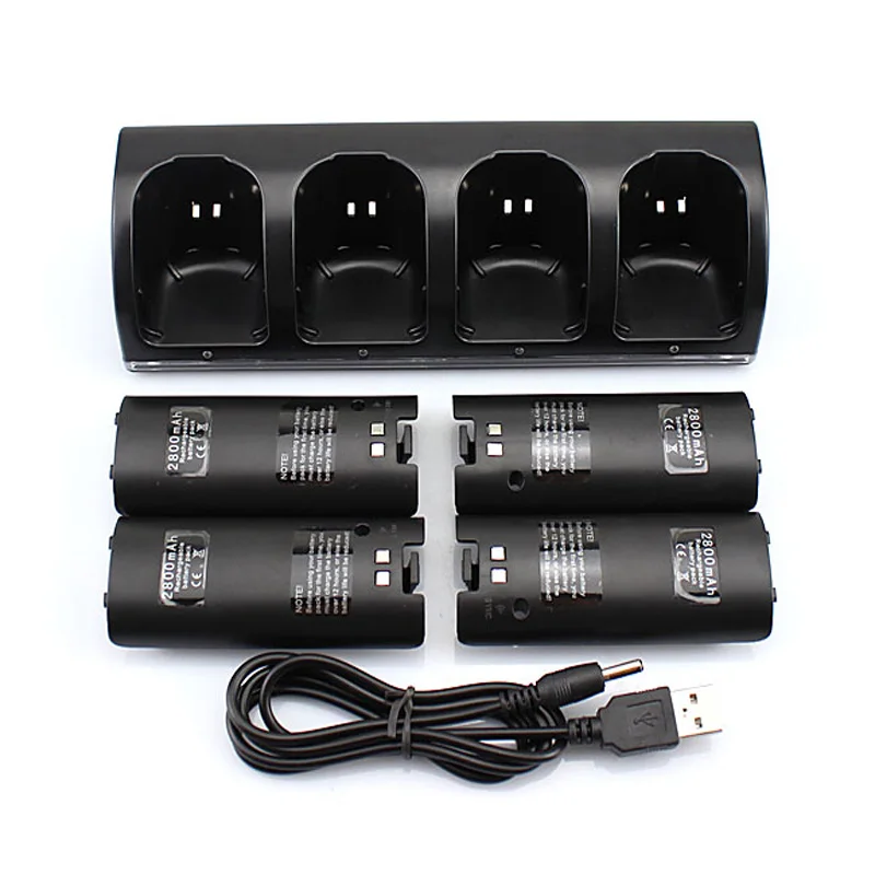 Hot Sale 4 x Rechargeable Battery + Quad 4 Charger Dock Station Kit for
