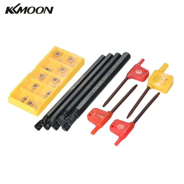 10pcs/box CCMT060204-HM Carbide Inserts + 6/7/8/10mm SCLCR06 Holder Boring Bar 4pcs Wrench CNC Lathe Turning Tool