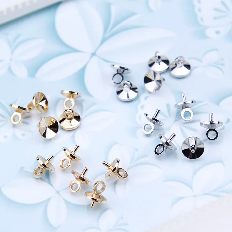 

100 PCS 6mm Metal Metal Bead Caps Suspension Clasp DIY Jewelry Accessories
