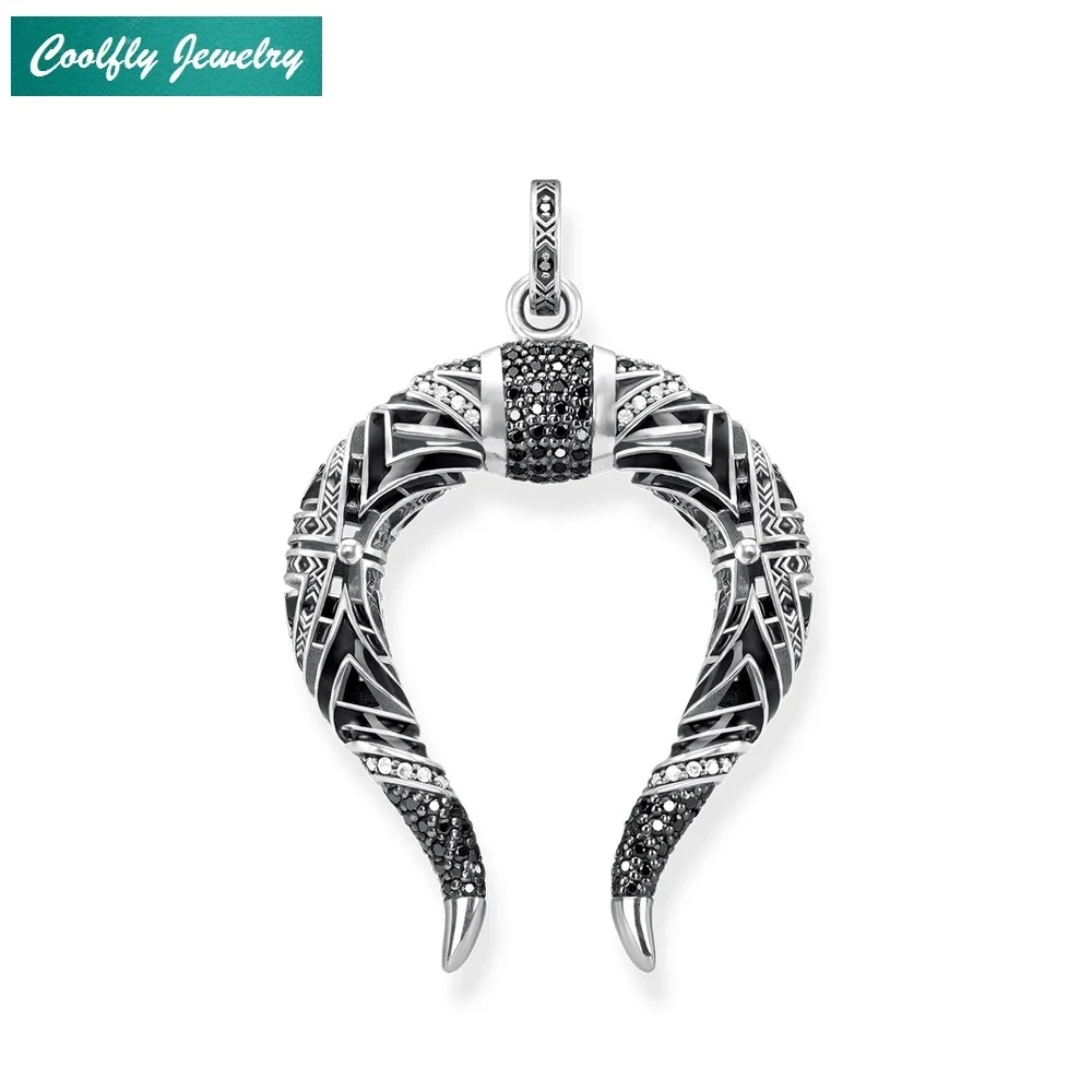 

Pendants Asian Dragon Horns,2018 New 925 Sterling Silver Zircon Pave Glam Fashion Jewelry For Women & Men,Gift Fit Necklaces